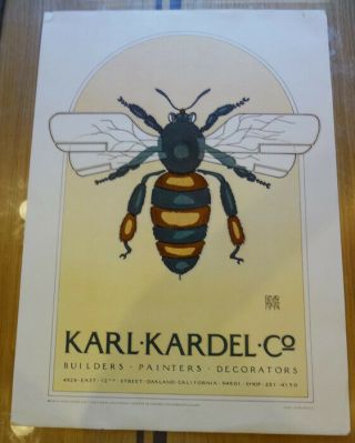 David Lance Goines Karl Kardel Poster 1977 20 X 28 Art Deco Bee Gorgeous