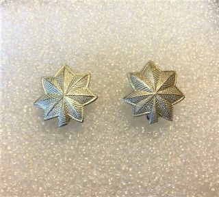 2 Sterling Ww2 " Amcraft " Snowflake Pattern Lt.  Colonel Pin Back Pins