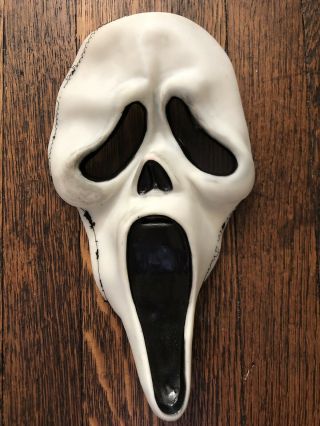 Vintage OG Fun World Div SCREAM Ghostface Mask Gen 1 2 No Cotton Shroud Glows 2