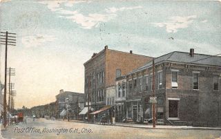 G97/ Washington Court House Ohio Postcard 1909 Post Office Building
