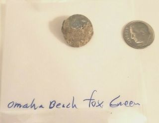 Ww2 German Button Recovered From Fox Green Sector Omaha Beach D - Day