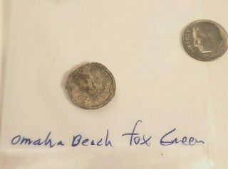 WW2 German Button Recovered from Fox Green Sector Omaha Beach D - Day 2