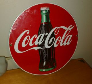 Mip Coca Cola Round Sign Wall Hanging Ande Rooney 11 " X11 "