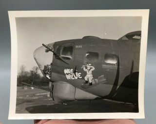 Ww2 Usaaf B - 17 Bomber Wee Willie Nose Art Photo Shot Down Germany 4/8/45 C170