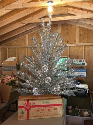 Vintage Evergleam 94 Branch 6’ Aluminum Christmas Tree W/ Box Complete