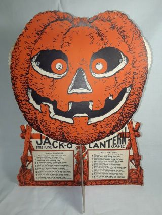 Vintage Halloween Decoration Beistle Jack - O - Lantern Fortune Telling Game 1930s