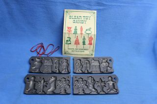 Set Of 2 John Wright Clear Toy Candy Cast Iron Molds Christmas