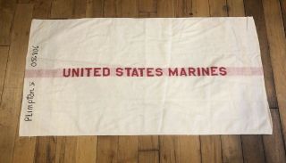 Vintage United States Marine Corps Hand Towel Usmc Plimpton Wwii Korea Military