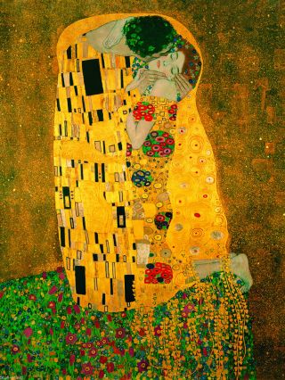 Gustav Klimt The Kiss Canvas 80cm Print Painting Art Vintage