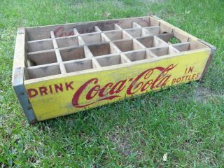 Vintage 1964 Coca - Cola 24 Bottle Wooden Case Crate From Chattanooga