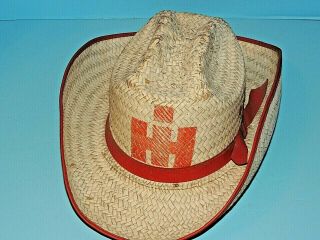 Vintage Ih International Harvester Straw Hat Size " M "