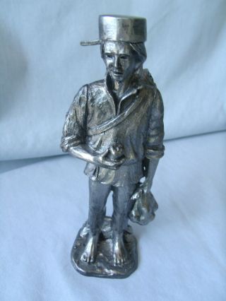 Vintage Michael Ricker Pewter Figurine Sculpture Johnny Appleseed 1989 2