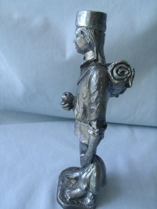 Vintage Michael Ricker Pewter Figurine Sculpture Johnny Appleseed 1989 3