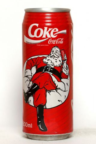 1990 Coca Cola Can From Japan,  Christmas (500ml)