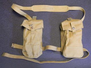 British Wwii Dated Bren - Gunner Field Pack With Shoulder Strap.  Matching Maker.