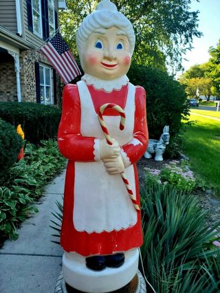 Union Mrs.  Claus W/cane Lighted Christmas Blowmold 40 " Featherstone Design 1994