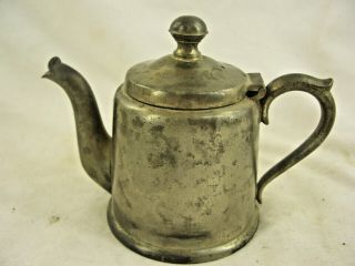 Vintage 19th C.  One Cup Bachelor Teapot Manning Bowman Pewter Meridan,  Conn