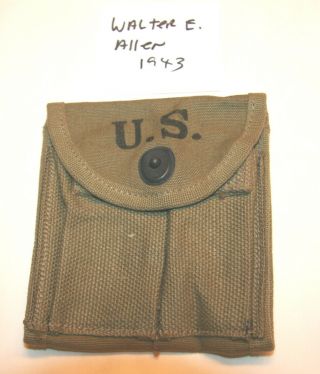 Wwii M1 Carbine Stock Pouch,  " Walter E.  Allen ".  1943 " Nos Orig.  Usgi