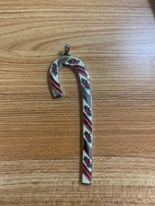 1981 Wallace Silversmiths Peppermint Candy Cane Ornament 1st In Series