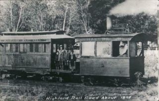Railroad Rppc Highland Rail Road About 1890 Real Photo Post Card Vintage