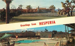 Autos Hesperia Inn Roadside Pool California Mojave Desert Colorpicture 9091
