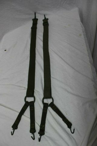 Us Military Ww2 Era Combat Suspenders Cartridge Belt Suspenders Set A7