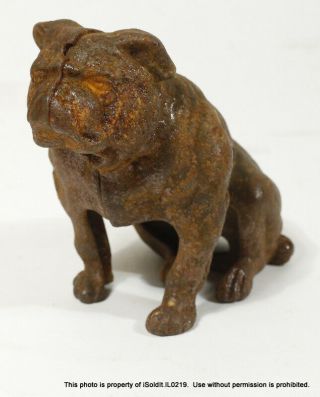 Antique Cast Iron Bulldog Bank 4 " Dog Figurine