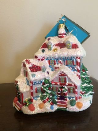 Christopher Radko Candyland Suites Christmas Ornament Candycane House