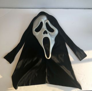 Vtg Scream Movie Ghostface Halloween Hooded Mask Easter Unlimited Fun World