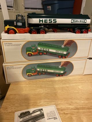 1984 Hess Truck Tanker Toy Bank Lights See Pict