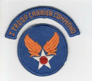 Ww 2 Us Army Force 1st Troop Carrier Command Patch & Tab Inv P137