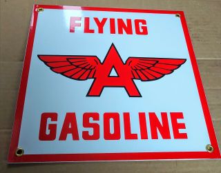 Flying A Oil Gas Gasoline Porcelain Advertising Sign