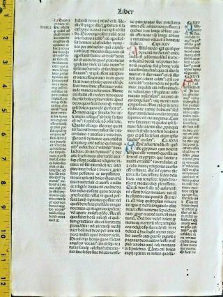 1489 Incunabula Leaf,  St.  Augustine,  City Of God,  Bk 8,  4handc.  Initials,  Amerbach 115
