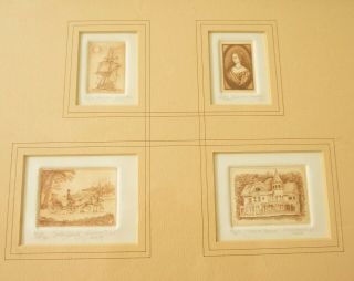 John Anthony Miller 4 Dollhouse Etching A/p 1 Mansion Sailing Coaching Queen