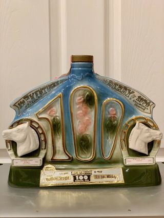 Vintage 1974 Jim Beam 100th Kentucky Derby Churchill Downs Horse Race Decanter