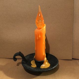 Hallmark 2006 Halloween Flickering Light Up Candle W Spooky Ghost Face