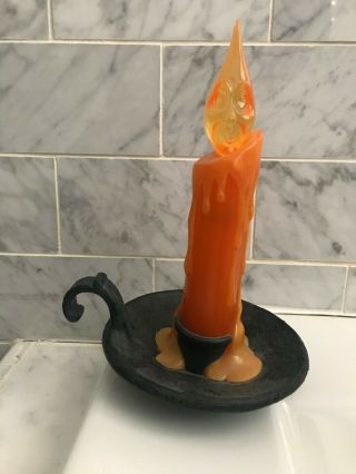 2 Hallmark 2006 Halloween Flickering Light Up Candle W Spooky Ghost Face