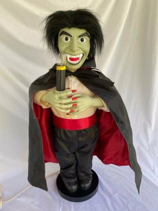 Dracula Vampire Green Face Animated Motionette Halloween 24 " Telco Figure