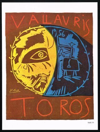 1960s Vintage Pablo Picasso Toros 56 Vallauris Poster Art Print
