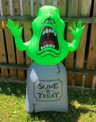 Gemmy Ghostbusters Slimer On Tombstone Airblown Inflatable Halloween 5 