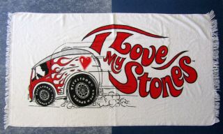 Vintage Firestone Sport Tires " I Love My Stones " Beach Towel By Cannon