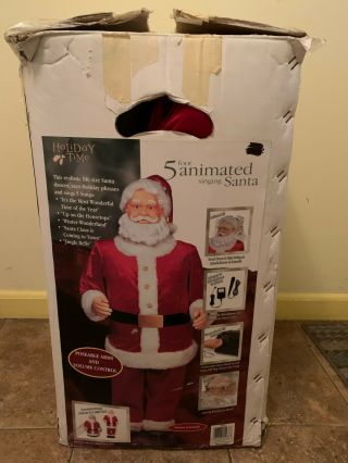 Santa Claus 5ft Life Size Singing Christmas Motion Animated 5 Songs