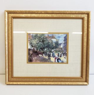 Vintage Print Picture Signed And Framed Impressionist Gold Frame 16.  5 " X14.  5 "