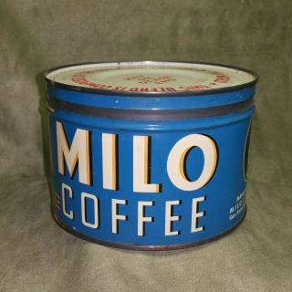 Vintage 1 Lb.  Milo Coffee Tin (great Colors)