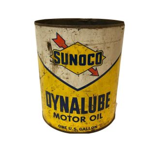 Vintage 1960 Sunoco Dynalube Motor Oil One U.  S Gallon Can Made In Usa