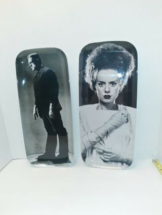 World Market Bride Of Frankenstein Melamine Plate Tray Halloween Collectible Set