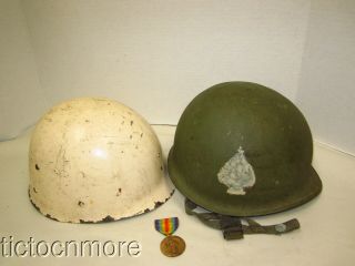 Post Wwii Us Army M1 Helmet W/ 101st Airborne 506th Painted Mp Liner Firestone