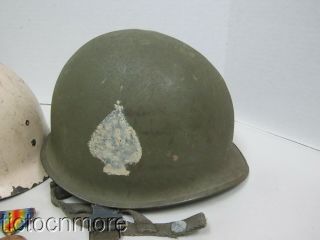 POST WWII US ARMY M1 HELMET W/ 101ST AIRBORNE 506tH PAINTED MP LINER FIRESTONE 2