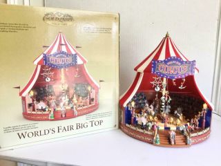 Mr Christmas Gold Label World’s Fair Circus Big Top Tent Music Animated