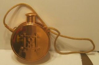 Stainless Steel Lined Copper Canteen W Feminist Symbol On 1 Side